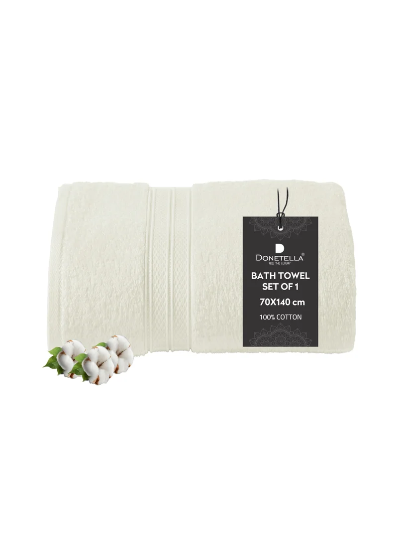 Donetella Premium 100 % Combed Cotton 1-Pcs Bath Towel(70 X 140 CM) 600 GSM Large Towel, Highly Absorbent, Quick Dry,Best Towel for Bathroom, Spa And Hotel