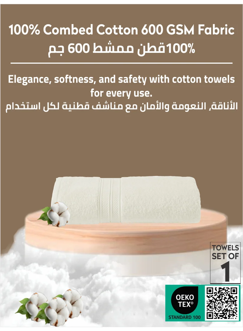 Donetella Premium 100 % Combed Cotton 1-Pcs Bath Towel(70 X 140 CM) 600 GSM Large Towel, Highly Absorbent, Quick Dry,Best Towel for Bathroom, Spa And Hotel