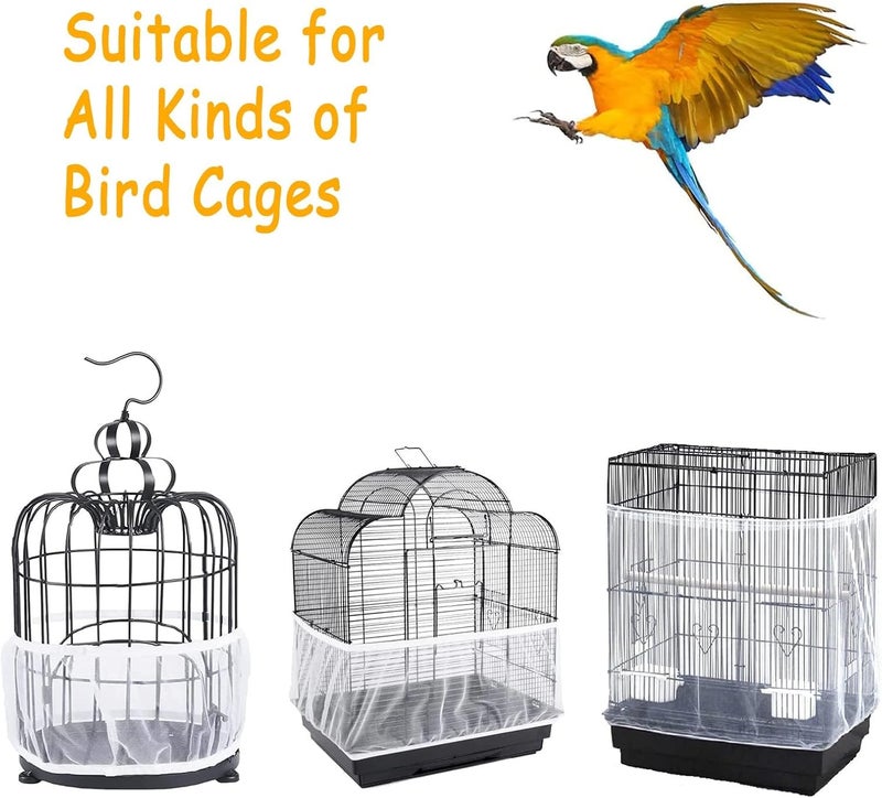 DreamAug Bird Cage Cover, Stretchy Suitable for 150cm-200cm, Budgie Cage Cover, Bird Cage Seed Catcher, White - Image 5