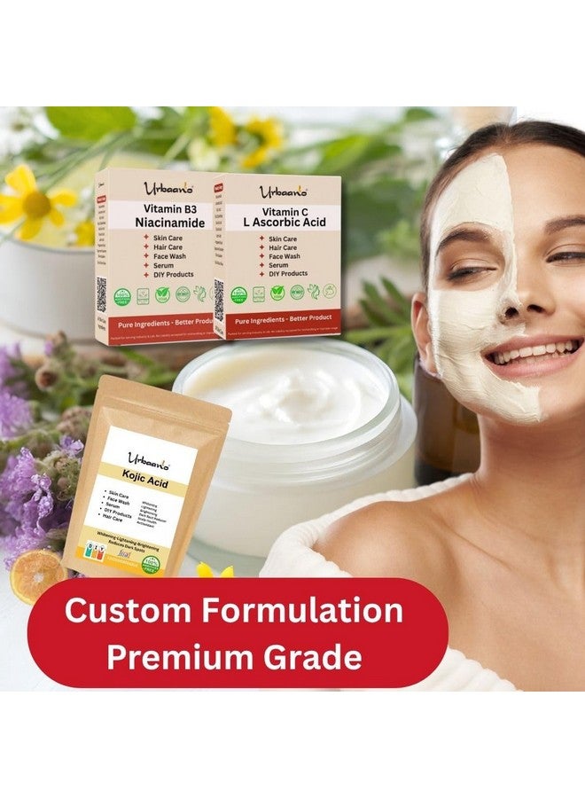 Urbaano herbal Niacinamide, Kojic Acid & L Ascorbic Acid Powder for Making DIY Skin Care Products - Minimize Pores, Dark Spots, Balance Oil Production (Niacin - 100gm, Kojic - 50gm, Ascorbic - 100gm) - Image 4