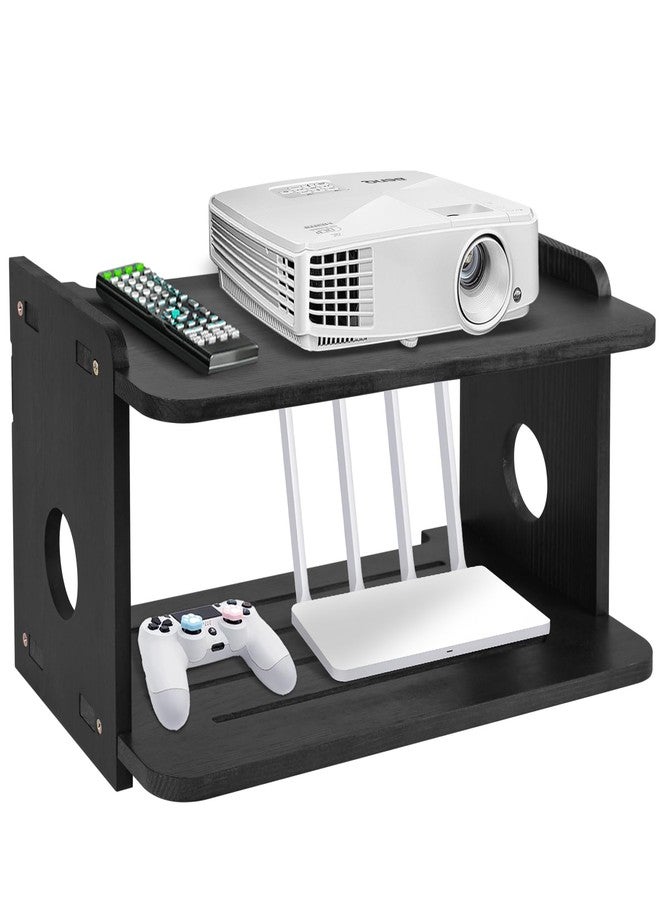 BEARUT Projector Shelf,Projector Wall Mount Floating Shelf, Projector Stand,Projector Rack Holder,Projector Mount,Router Shelf Storage Box Modem Cable Box Shelf for Xbox Series PS5 PS4 by Wood - Image 1