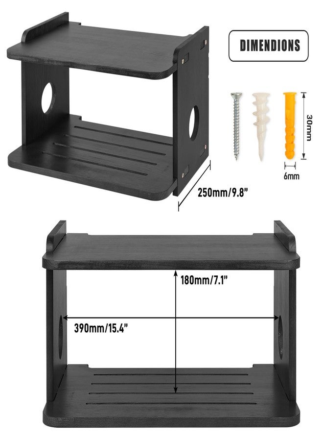 BEARUT Projector Shelf,Projector Wall Mount Floating Shelf, Projector Stand,Projector Rack Holder,Projector Mount,Router Shelf Storage Box Modem Cable Box Shelf for Xbox Series PS5 PS4 by Wood - Image 2