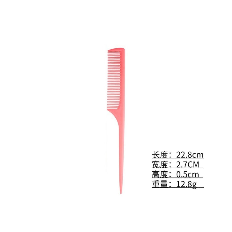 Generic Childrens Womens Fine Tooth Comb Hairdressing Salon Professional Hair Cutting Comb Plastic Material Sharp End And Tail Comb Rose red 