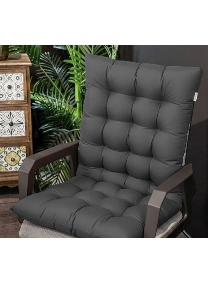 Padded chair cover 45x100 cm – comfortable cushion with a fixed back and base tie, high-density fiber filling and soft HR cotton fabric - Image 1