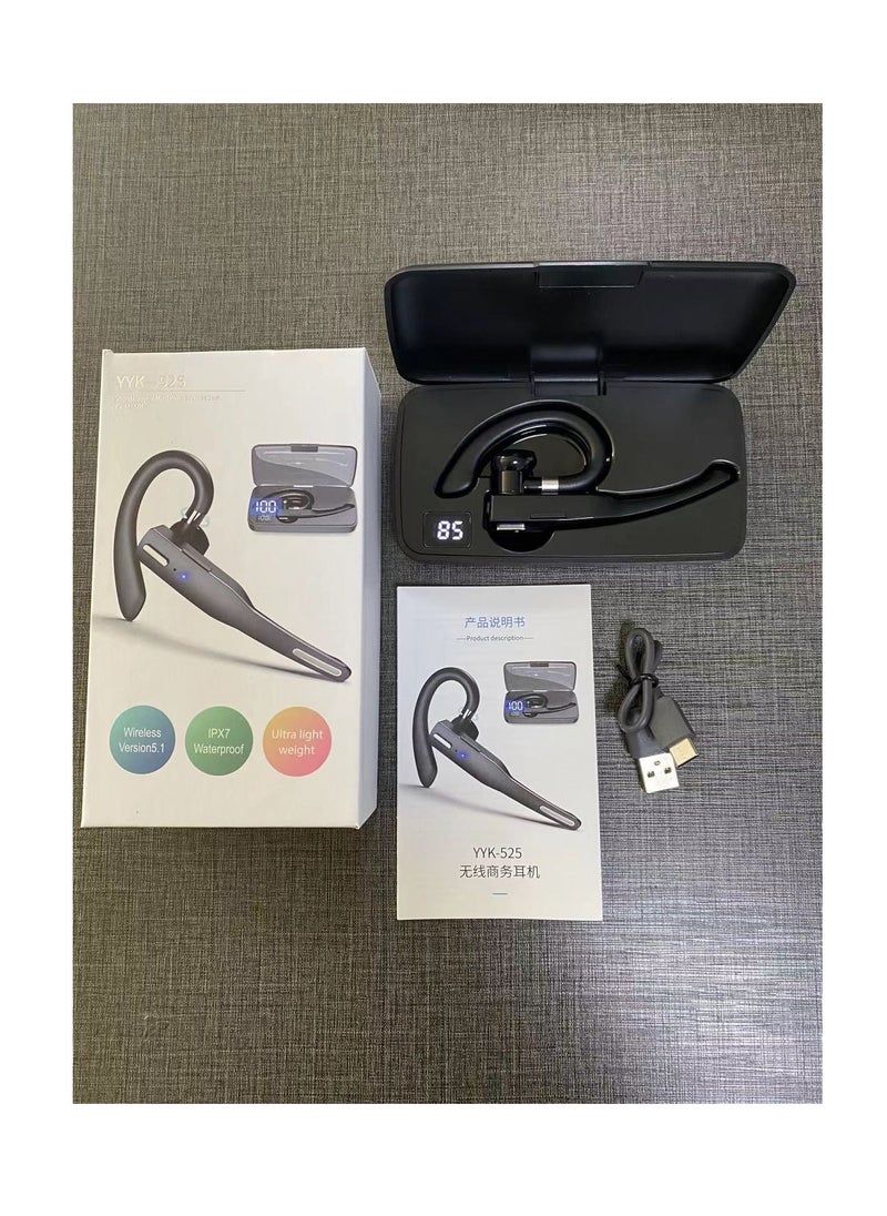 Generic - Single-ear Bluetooth Headset with ENC Call Noise Reduction,Wireless IPX7 Waterproof Earpiece, Support Calls, Wake Up The Sound Assistant, for Running, Driving, Cycling - Image 1