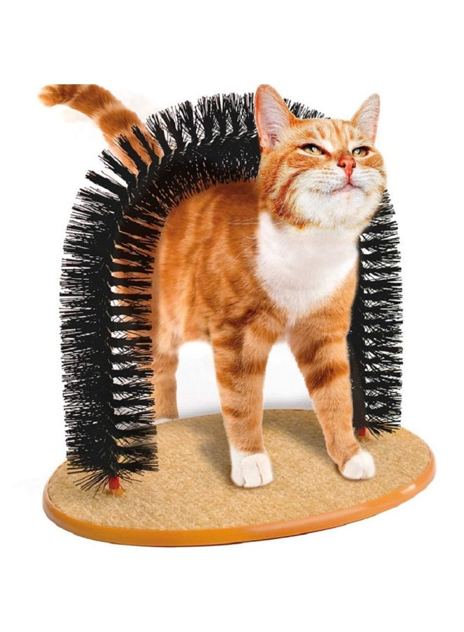 MOWKIT Self Grooming Massager and Scratcher Toy - Cat Arch Brush for Back Grooming, Hair Cleaner Pads - Image 1