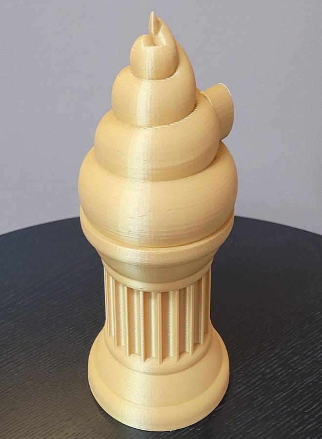 Znet3D Poop Emoji Trophy - 6" inches Tall - Featuring a Solid Poop Emoji on a Pillar w/Painted Eyes and Mouth - Perfect Award or Gift - Handmade w/Additive Manufacturing (Gold) - Image 5