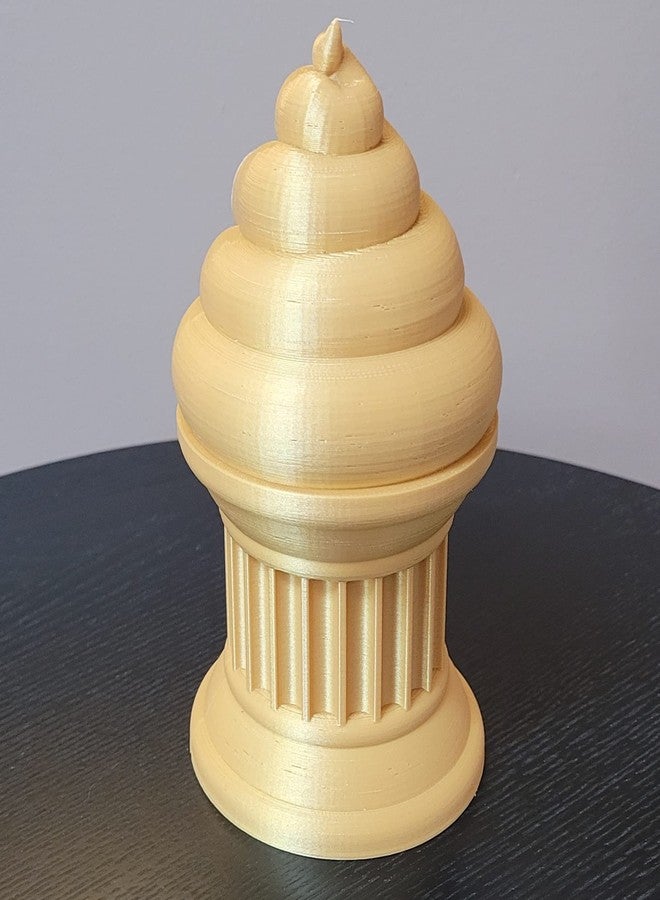 Znet3D Poop Emoji Trophy - 6" inches Tall - Featuring a Solid Poop Emoji on a Pillar w/Painted Eyes and Mouth - Perfect Award or Gift - Handmade w/Additive Manufacturing (Gold) - Image 4