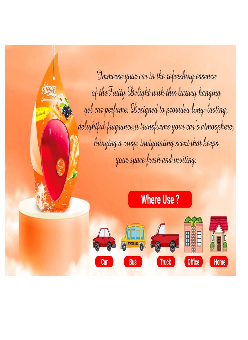 Airpro - Luxury Hanging Gel| Car Perfume & Air Freshener | Fruity Delight| Brings a Sweet and Refreshing Burst of Fruitiness to Your Car, Ensuring a Long-Lasting and Invigorating Fragrance That Uplifts Your Car’s Atmosphere. - Image 1