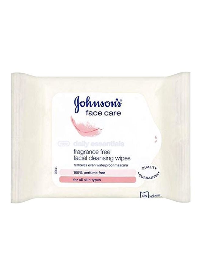 25-Piece Fragrance Free Facial Cleansing Wipes