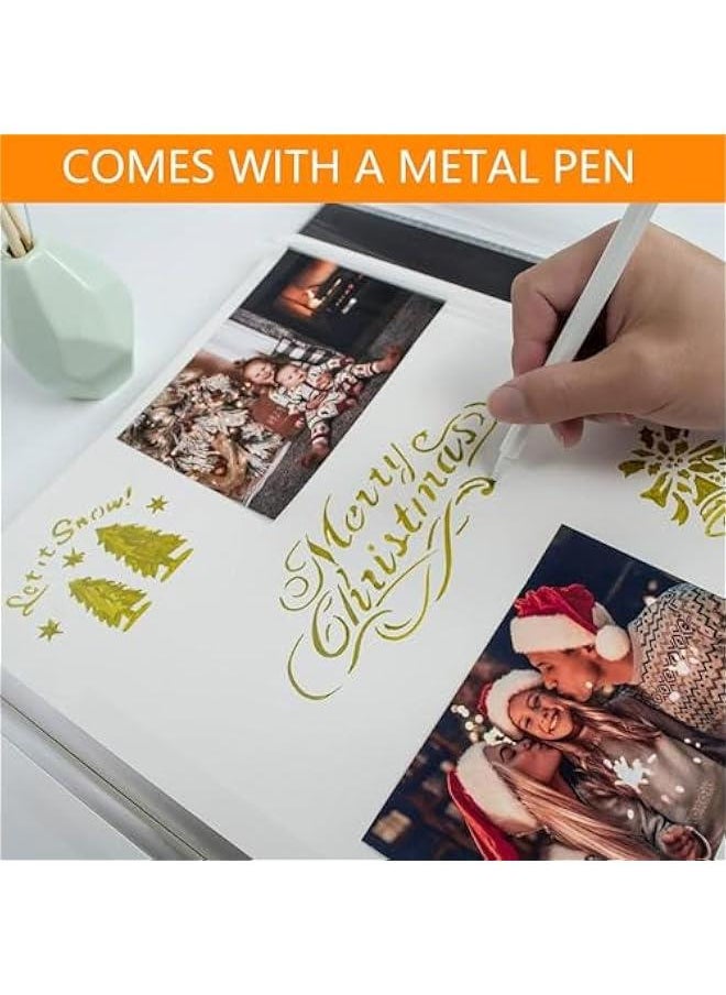HOOKOR Photo Albums, Extra Large Capacity Family Wedding Picture Albums Photo Book, Magnetic Self-stick Photos Hand Made DIY Albums, Memory Book Holds 3x5, 4x6, 5x7, 6x8, 8x10 Inch Photos (Beige)  - Image 2