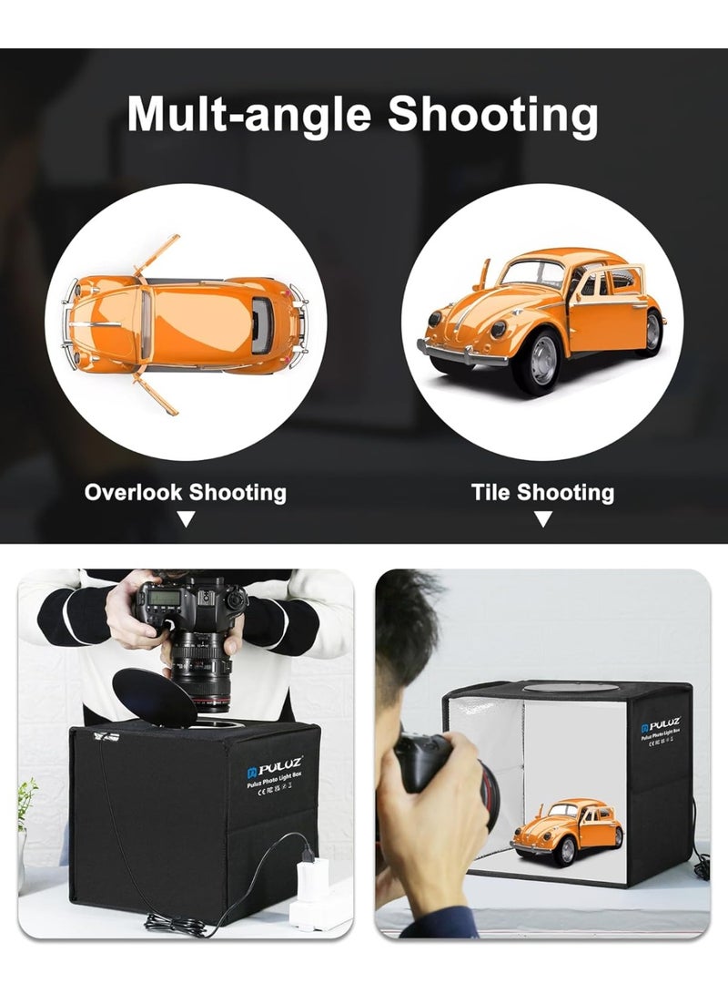 PULUZ Mini Photo Studio Light Box 25*25*25cm- Photo Shooting Tent Kit Portable Folding Photography Light Tent with CRI >95 96pcs LED Light & 6 Kinds Double-Sided Color Backgrounds for Small Size Products  - Image 3