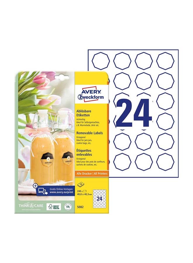 AVERY Labels Removable 4CM Octagonal 5082 10s