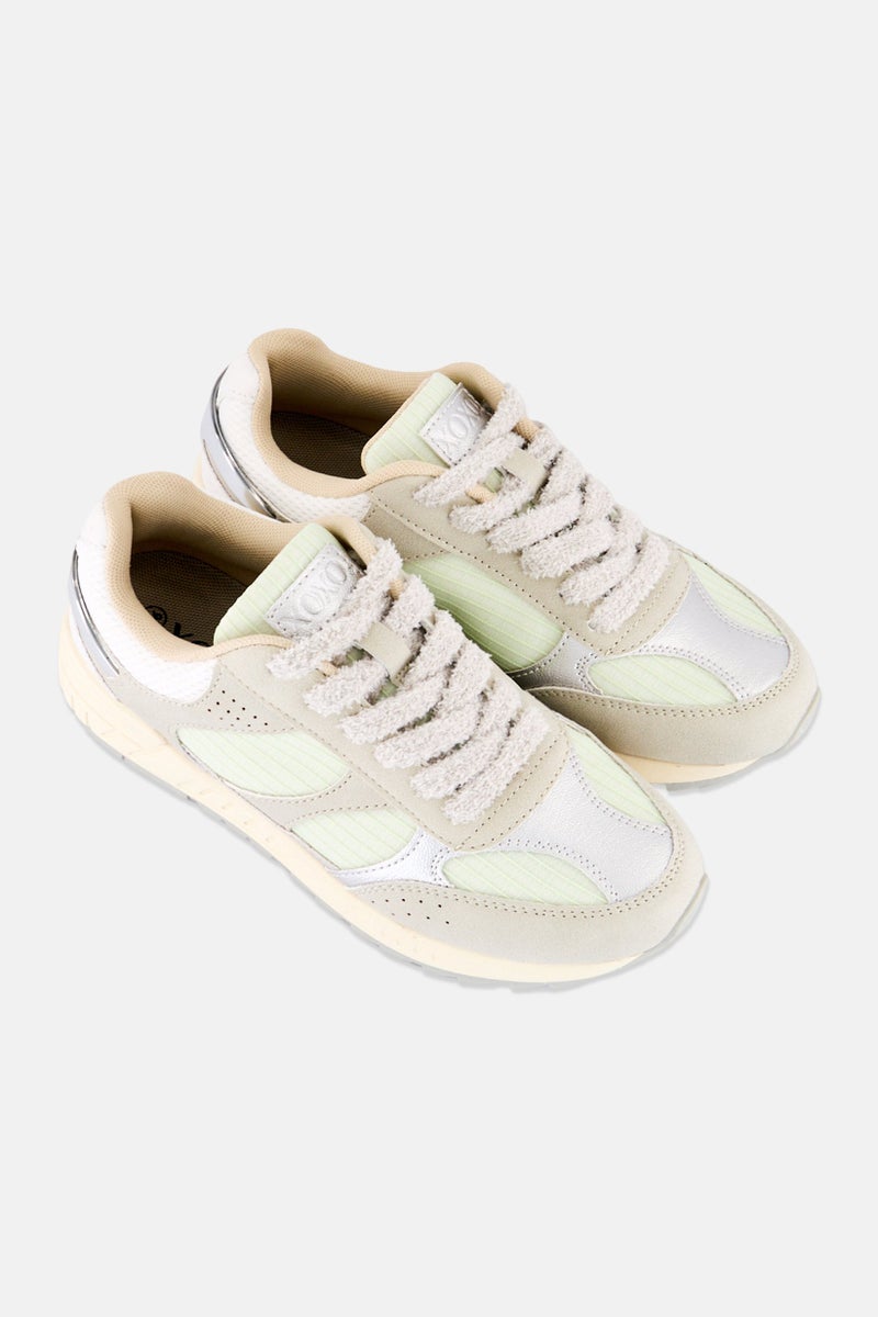 XOXO Women Brand Logo Lace Up Casual Sneakers, Multicolor - Image 2