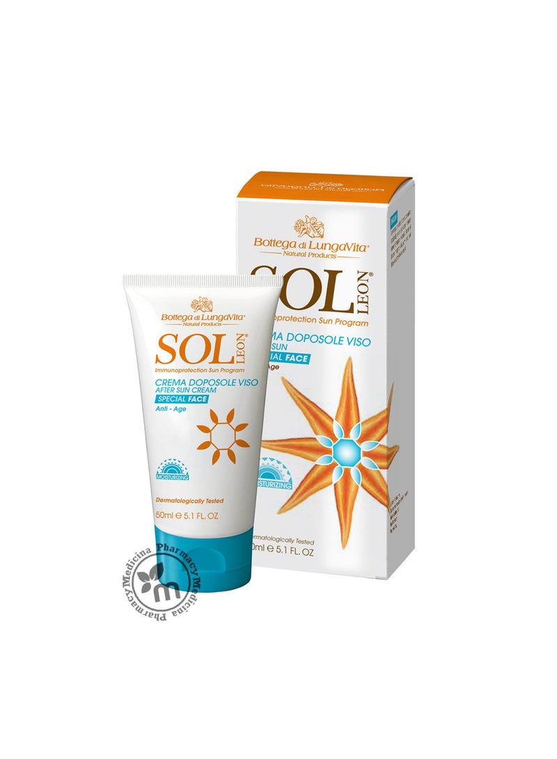 SOL LEON كريم الوجه المضاد للشيخوخة بعد التعرض لأشعة الشمس، 50 مل