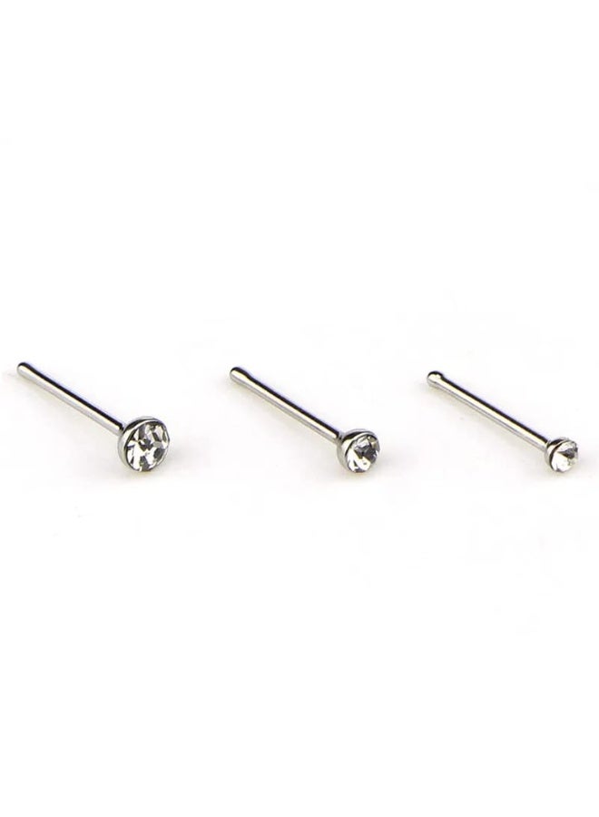 Stainless Steel Nose Studs with Crystal Gems – 60 Pieces Set - Image 2