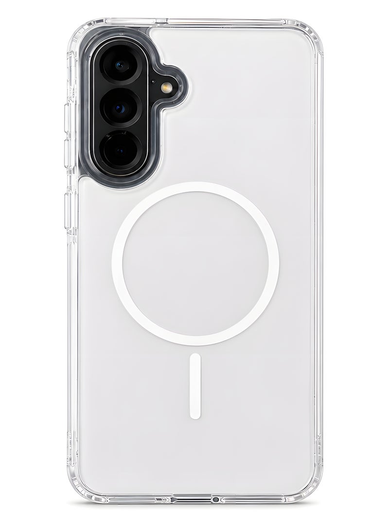 MagSafe Case for Samsung Galaxy A16 – Shockproof Magnetic Cover, Colored Back with Clear Edges, Scratch-Resistant, Raised Camera Protection, Slim Protective Case - White - Image 1