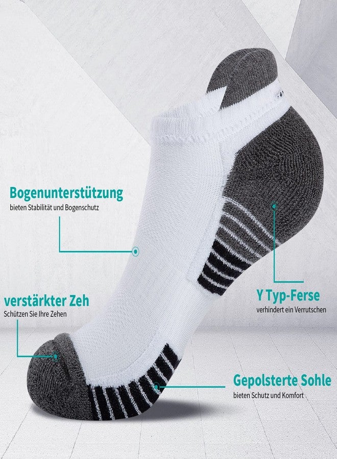 Lapulas No Show Socks Men Running Tennis Athletic Anklet White Socks For Men and Women 6Pairs Large - Image 3