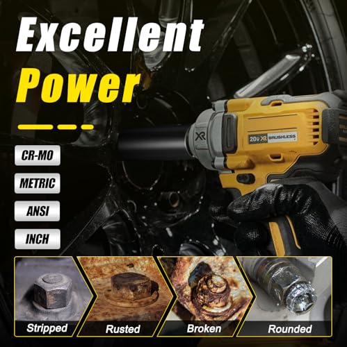 Topec Bolt Extractor Set, 10 Piece Lug Nut Remover Socket Tool, 1/2" Drive Impact Wheel Lock Removal Kit for Removing Damaged, Dead, Rusted, Rounded-Off Bolts, Lug Nuts & Screws - Image 2