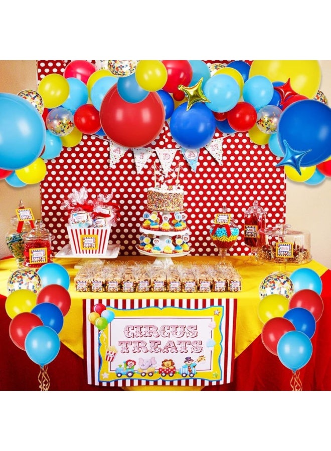 JOYYPOP Carnival Balloon Arch Kit with 123pcs Red Blue Yellow Rainbow Latex Confetti Balloons for Birthday Party Decorations - Image 4