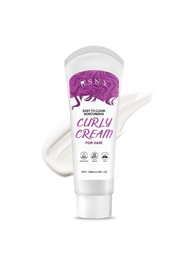 RSNY Curly Cream, Defining Cream, Curl Cream For Curly Hair Anti Frizz, Moisturizing, Smoothing For Curly And Wavy Hair, Hair Treatment For Curls, For Wavy And Curly, For All Curly Hair Types,120ml - Image 1
