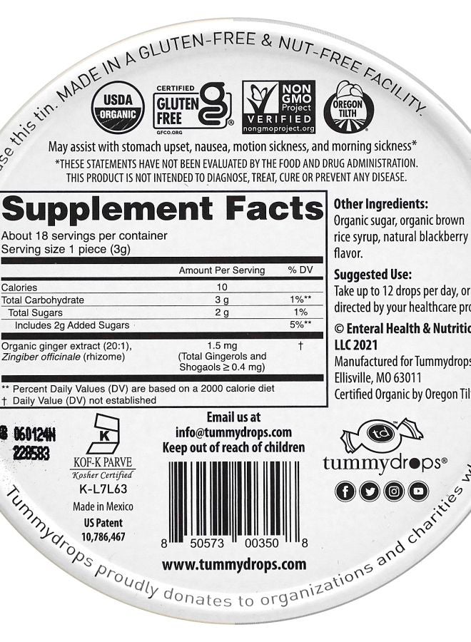 TUMMYDROPS Sweet Blackberry Ginger 18 Drops - Image 2