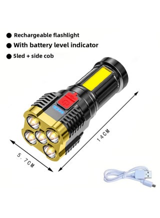 LED Flashlight Small Outdoor Multi-function Cob Work Light USB Rechargeable Portable Mini Flashlight Wholesale-Product Specifications:5 Cores-gilt Yellow - pzsku/Z8E6CBFA3B856CCA0E0B9Z/45/1744277012/ac23548e-36fa-458d-acb0-73bc39fe6251