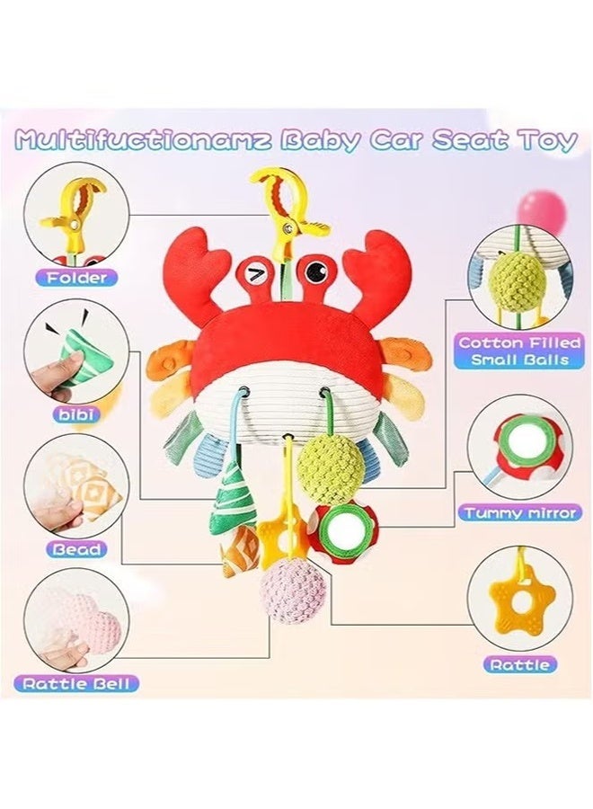 APPTRIN Baby Stroller Rattle Pendant, Baby Toys for Stroller or Cot, Crab Stroller Toy With Clamp, for Newborn 0-12 Months Babies Boys and Girls - Image 3
