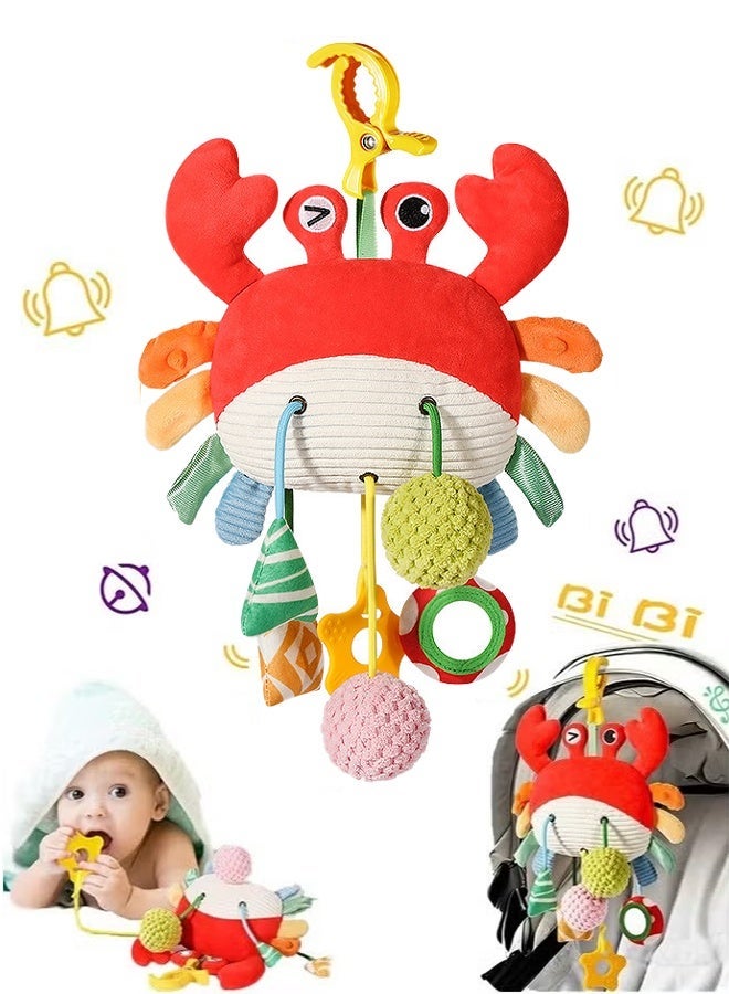 APPTRIN Baby Stroller Rattle Pendant, Baby Toys for Stroller or Cot, Crab Stroller Toy With Clamp, for Newborn 0-12 Months Babies Boys and Girls - Image 1