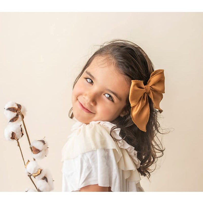 Sugarmelon Fable Bow Hair Clips Baby Girls Women Cotton Linen Hair Bow Clips Large Sailor Hair Bows Accessories Hairgrips (Avocado Blue) - Image 5