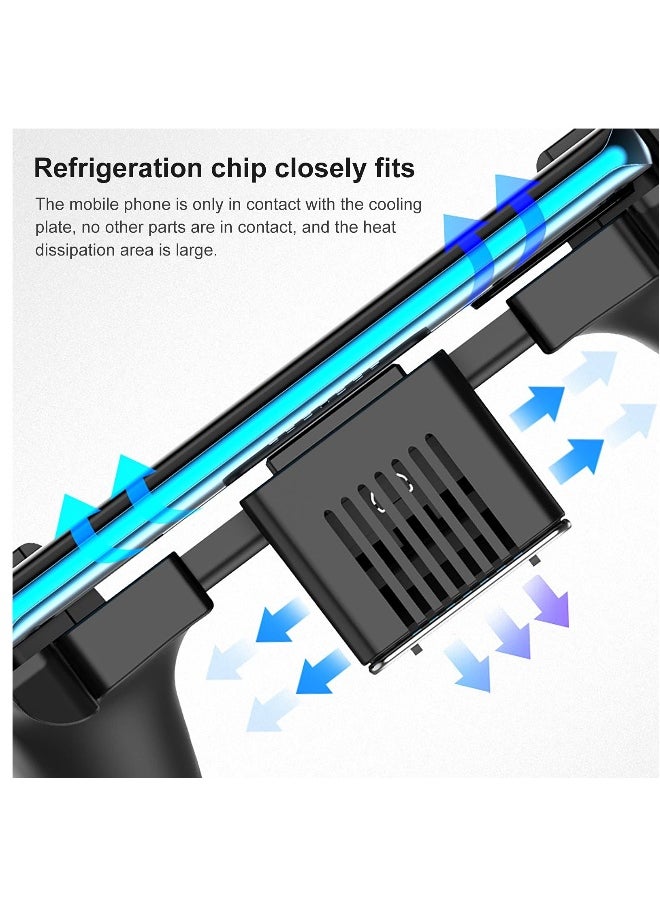 Generic - Mobile Game Controller + Active Cooling Fan Phone Radiator Grip, heat dissipation function,Semiconductor Mobile Game Controller Gamepads, Compatible with iOS/Android Phone Black - Image 1