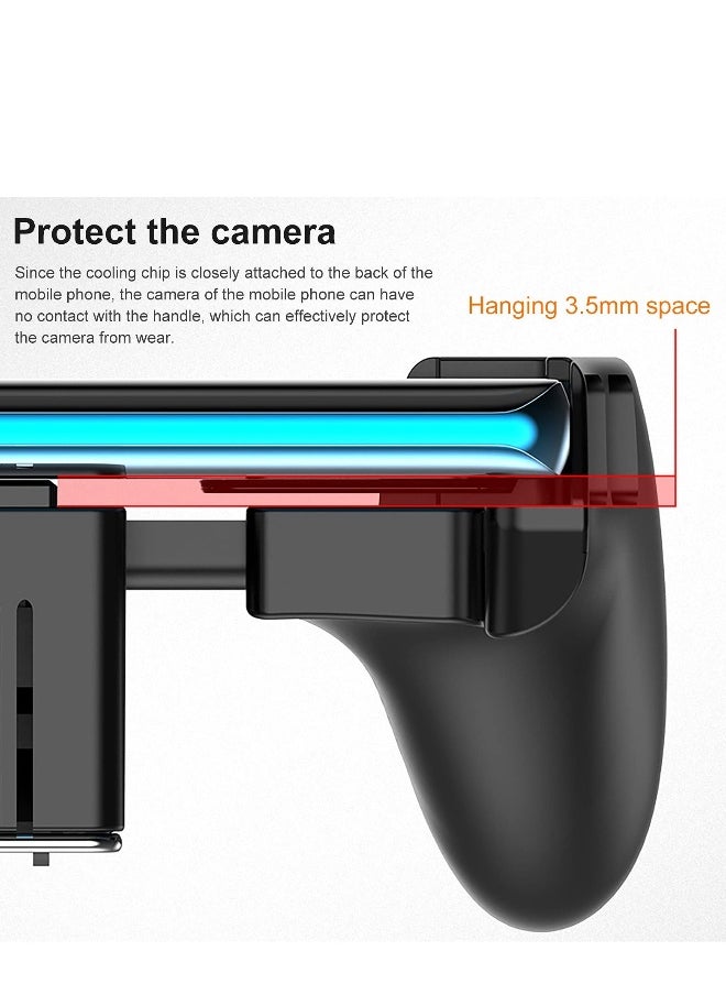 Generic - Mobile Game Controller + Active Cooling Fan Phone Radiator Grip, heat dissipation function,Semiconductor Mobile Game Controller Gamepads, Compatible with iOS/Android Phone Black - Image 1
