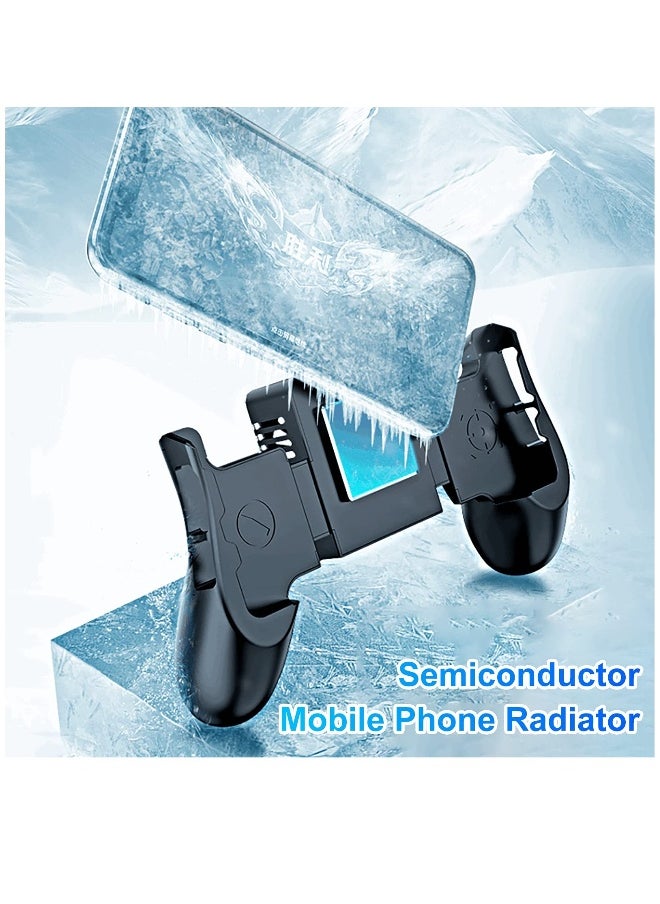 Generic Mobile Game Controller + Active Cooling Fan Phone Radiator Grip, heat dissipation function,Semiconductor Mobile Game Controller Gamepads, Compatible with iOS/Android Phone Black  - Image 2
