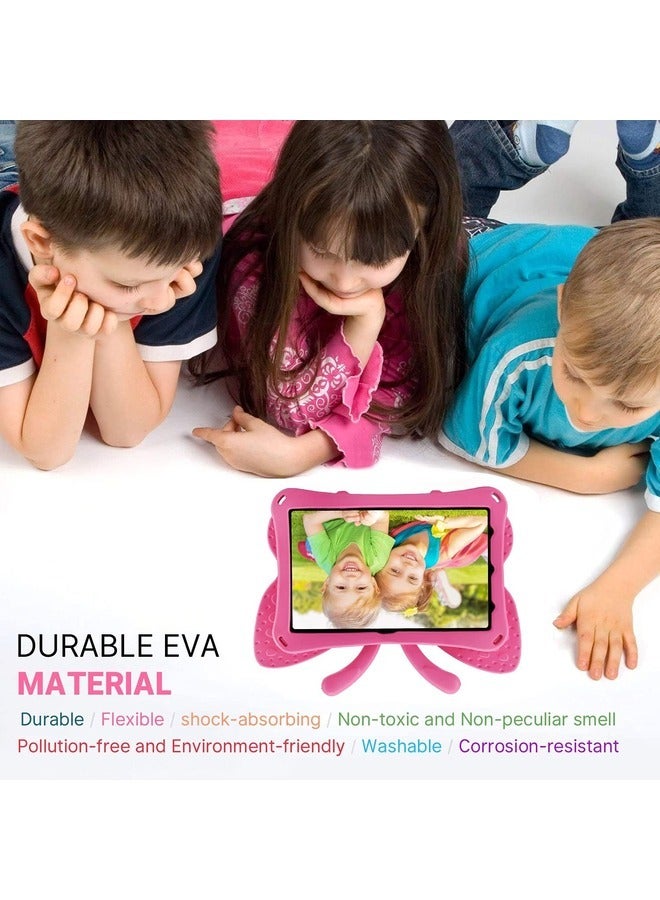 ELTRAZONE Hot Pink Kids Case for iPad 10th Gen (10.9" 2022) – Butterfly Design with Kickstand and Rugged Shockproof EVA Protection - Image 2