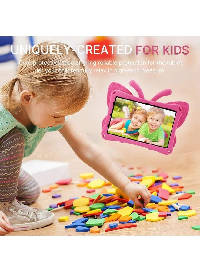 ELTRAZONE Hot Pink Kids Case for iPad 10th Gen (10.9" 2022) – Butterfly Design with Kickstand and Rugged Shockproof EVA Protection - Image 3