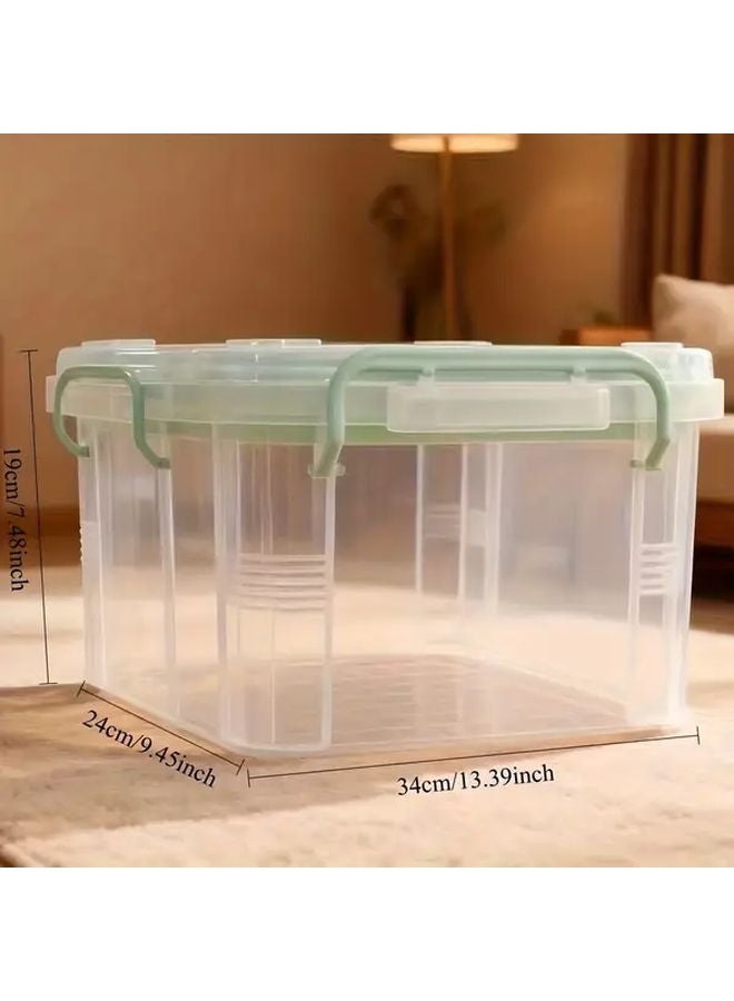 Small K 1 Transparent Double Layer Waterproof Medicine Storage Box Stackable With Handle - Image 2