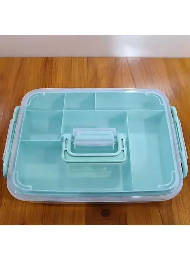 Small K 1 Transparent Double Layer Waterproof Medicine Storage Box Stackable With Handle - Image 5
