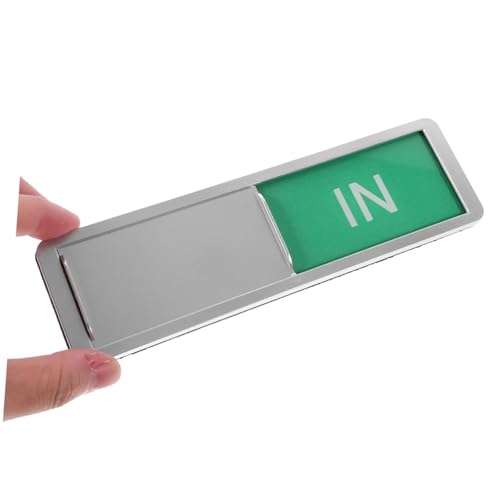 Indusoire Vacant Occupied Door Sign for Home & Office Silver Slider with OUT/IN Status Display for Restrooms Meeting Rooms Hospitals Easy-to-Read (6.97 * 2.04in) - Image 3