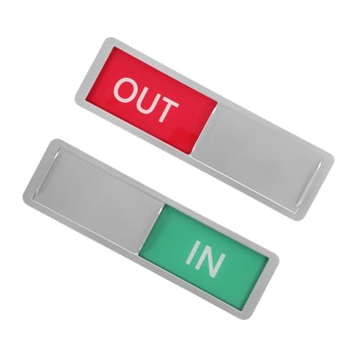 Indusoire Vacant Occupied Door Sign for Home & Office Silver Slider with OUT/IN Status Display for Restrooms Meeting Rooms Hospitals Easy-to-Read (6.97 * 2.04in) - Image 1