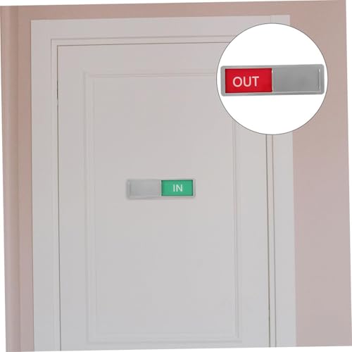 Indusoire Vacant Occupied Door Sign for Home & Office Silver Slider with OUT/IN Status Display for Restrooms Meeting Rooms Hospitals Easy-to-Read (6.97 * 2.04in) - Image 2
