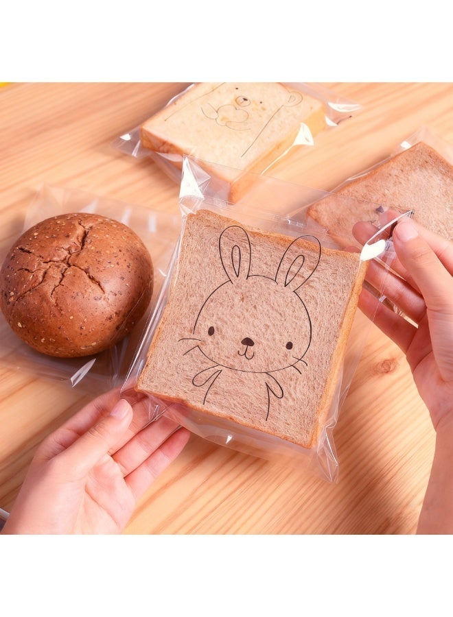 FLOVAZO 200PCS Transparent Eco-Friendly Food Packaging Bags - Multi-Purpose for Bread, Candy, Biscuits, Desserts Storage - Image 5
