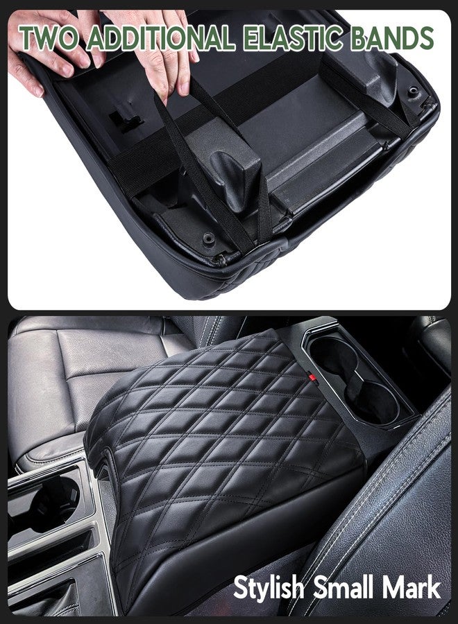 SINVANHO Center Console Cover Compatible with Ford F150 2015-2020, F250 F350 F450 2017-2022, Expedition 2018-2024, PU Leather Armrest Box Cover, Truck Interior Accessories, Anti-Scratch Protector - Image 3