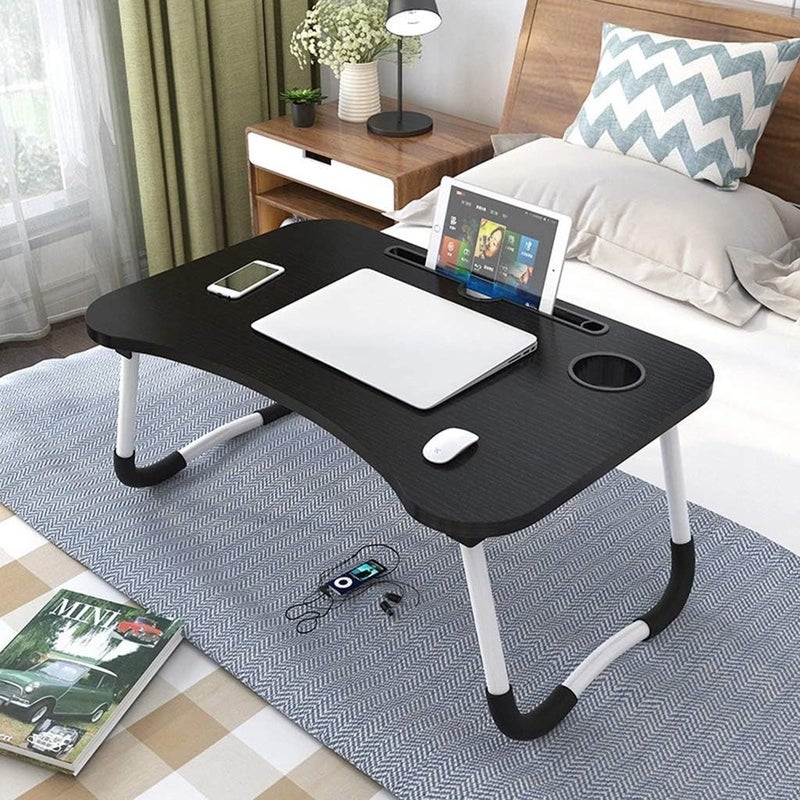 SMILEE Foldable Laptop Table (Black, Small) - Image 1