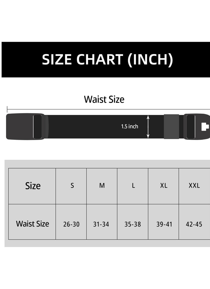 SYOSI - Mens Nylon Belt Lightweight Tactical Belt Elastic Breathable Waistband with Plastic Slide Adjustable Buckle for Outdoor Activities Men Jeans Black - Image 1