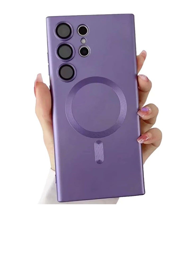 Case Magnetic Designed for Samsung Galaxy S23 Ultra [Compatible with MagSafe] Case with Camera Lens Protector Soft TPU Silicone Slim Shockproof Protective Phone Cover for Girls Women Men Lavnder