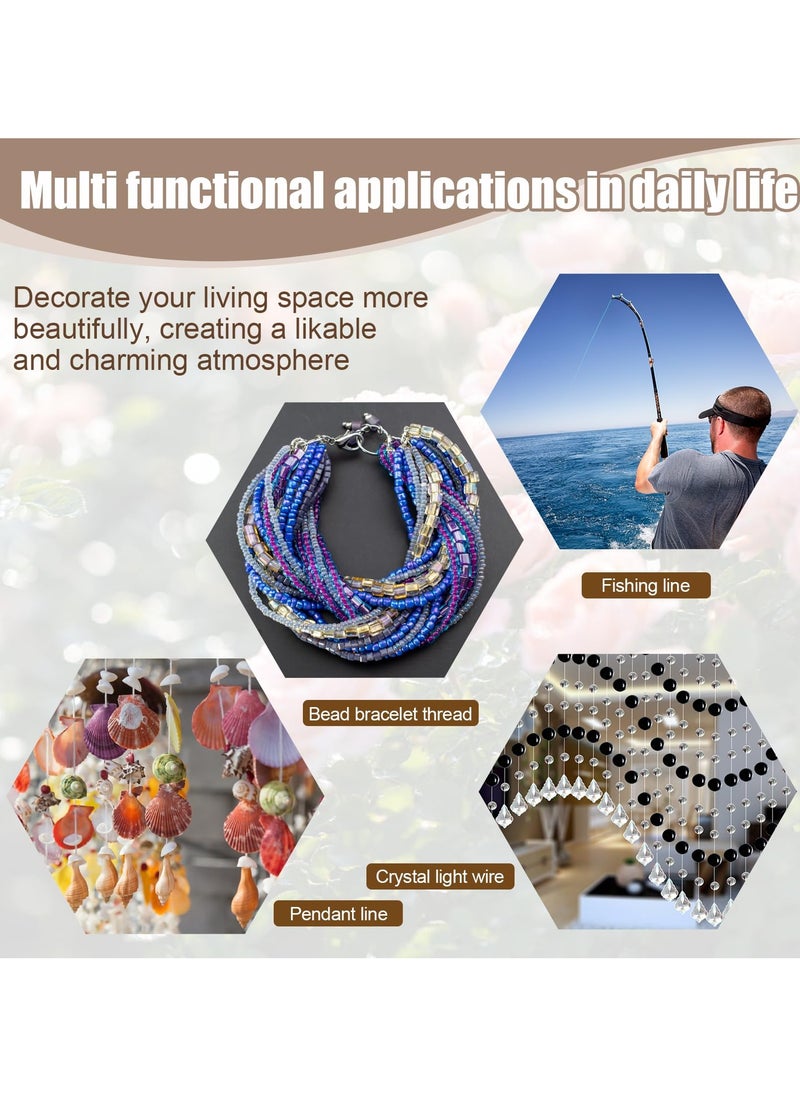 200M Strong Clear Invisible Hanging Wire,0.8 mm Nylon String Picture Frame,Fishing Wire for Hanging Crafts with 120 Pcs Crimping Sleeves for Hanging Picture Decoration