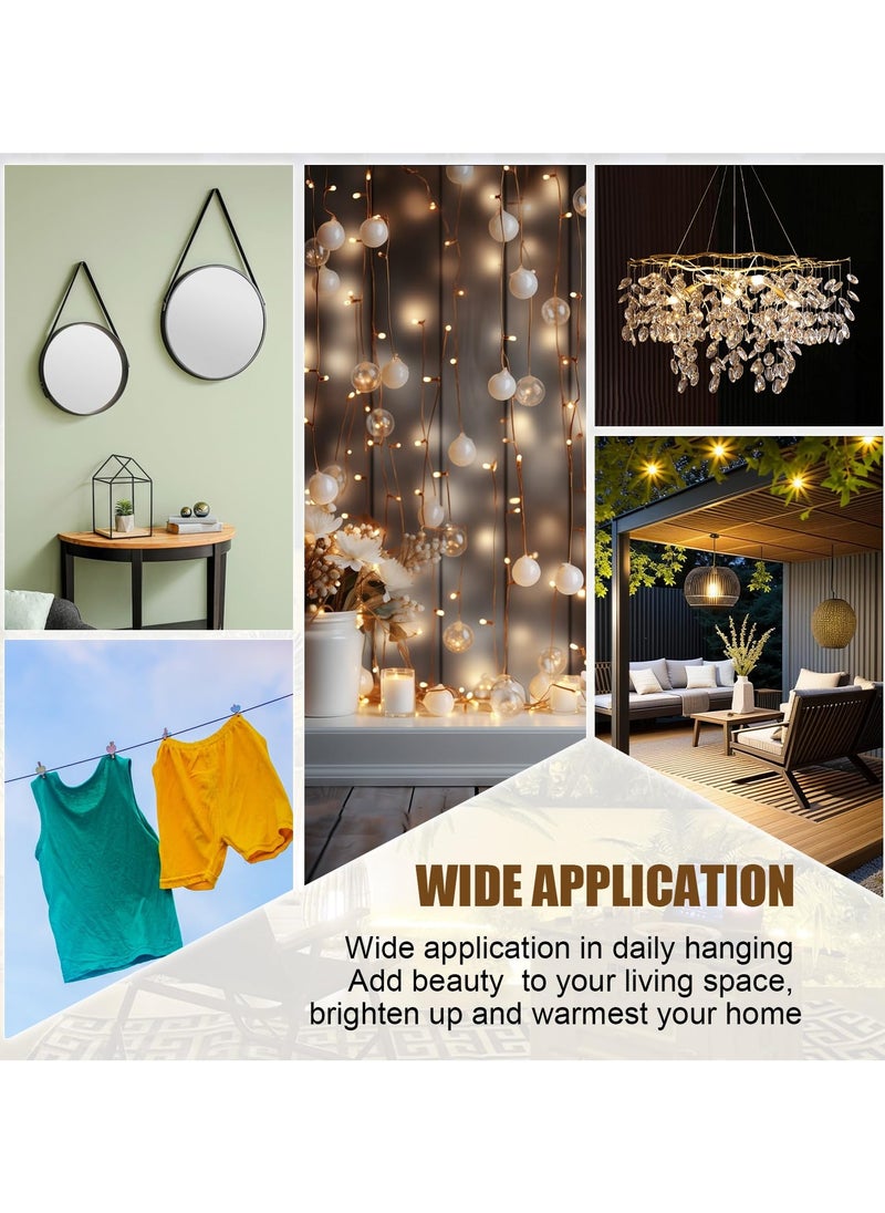 200M Strong Clear Invisible Hanging Wire,0.8 mm Nylon String Picture Frame,Fishing Wire for Hanging Crafts with 120 Pcs Crimping Sleeves for Hanging Picture Decoration