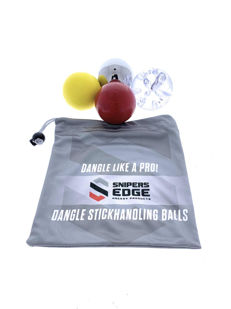 S SNIPERS EDGE HOCKEY PRODUCTS Snipers Edge Hockey 4-Ball Set - Stickhandling Balls - Improve Stickhandling On or Off The Ice - Image 1