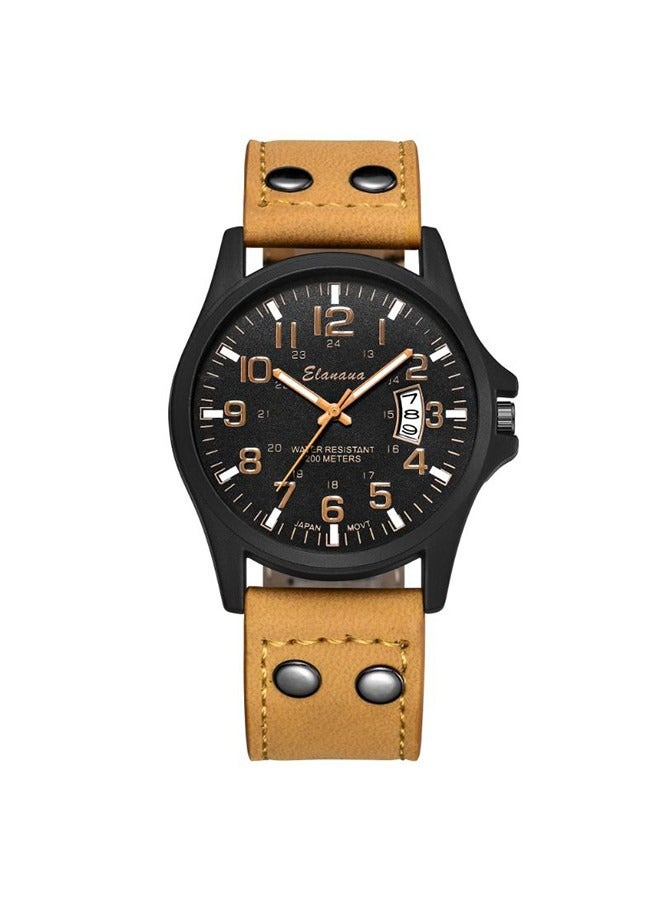 Elanova Leather Analog Wrist Watch EL22BR
