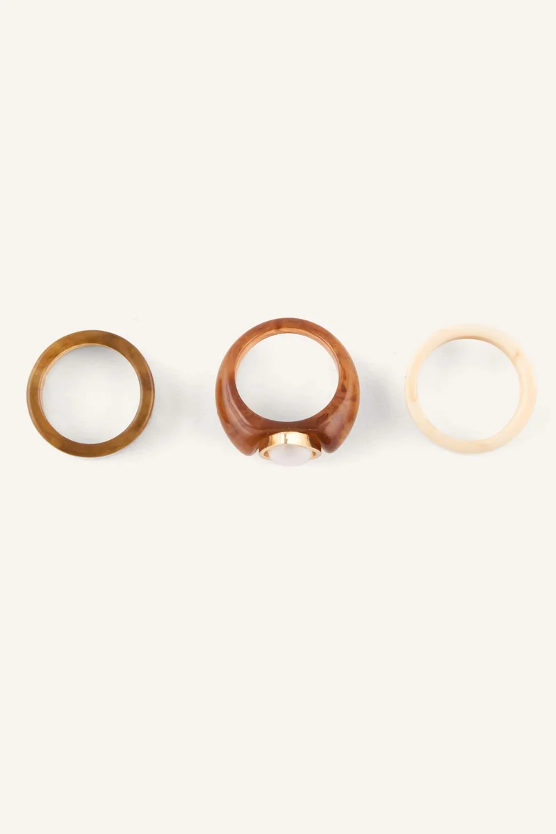 Woman 3 piece Wood Effect Ring